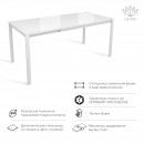 ЛОФТ стол раздвижной со стеклом Белый Optiwhite/Белый